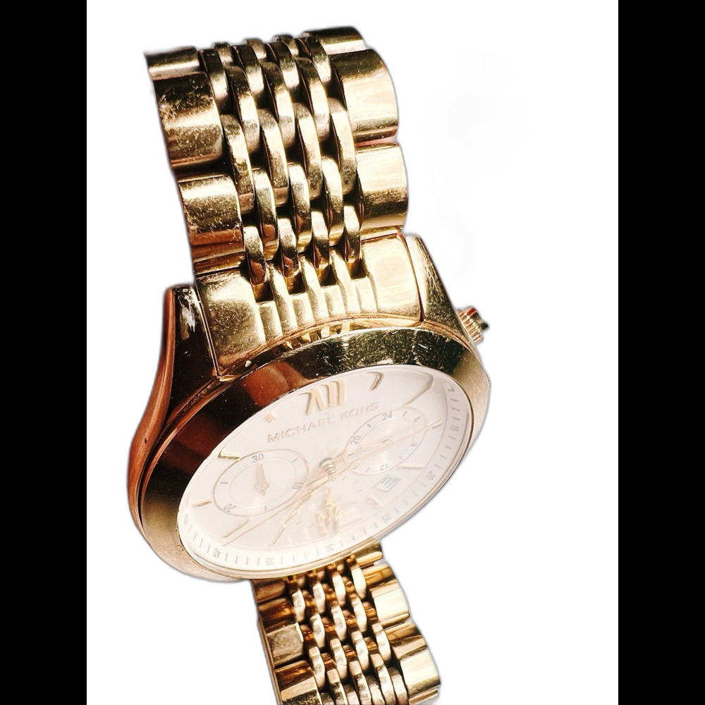 Michael Kors Oversized Aspyn Gold-Tone Watch Modern Mob Wife Old Money Design - Picture 6 of 6